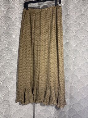 DKNY Vintage Silk Skirt with Ruffled Hem